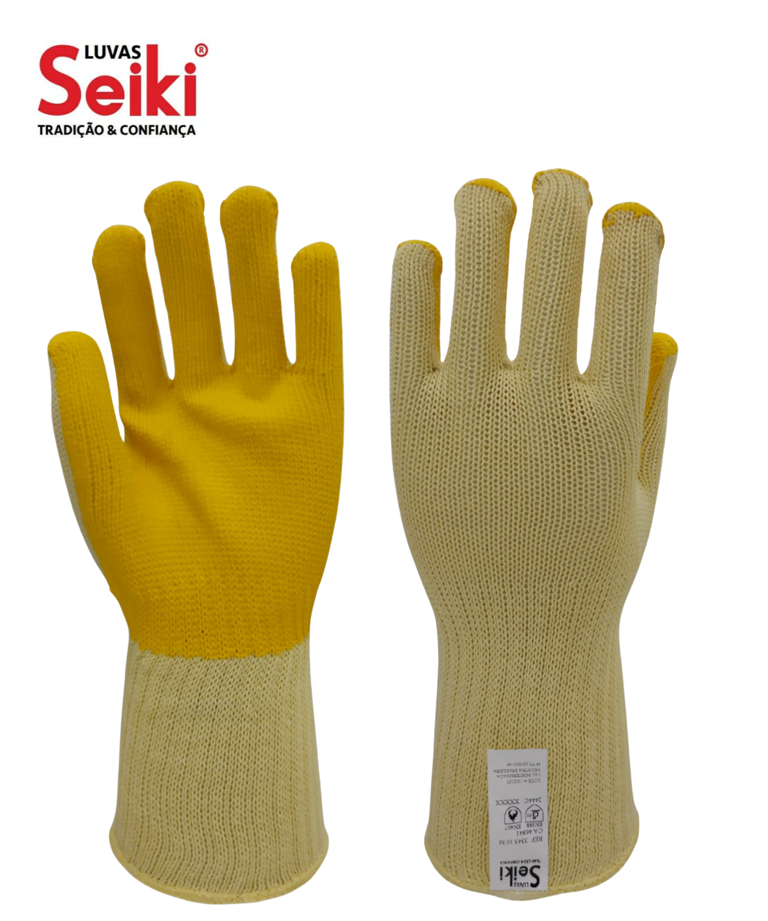 Luva de Aramida 4 Fios Emborrachada Látex Natural